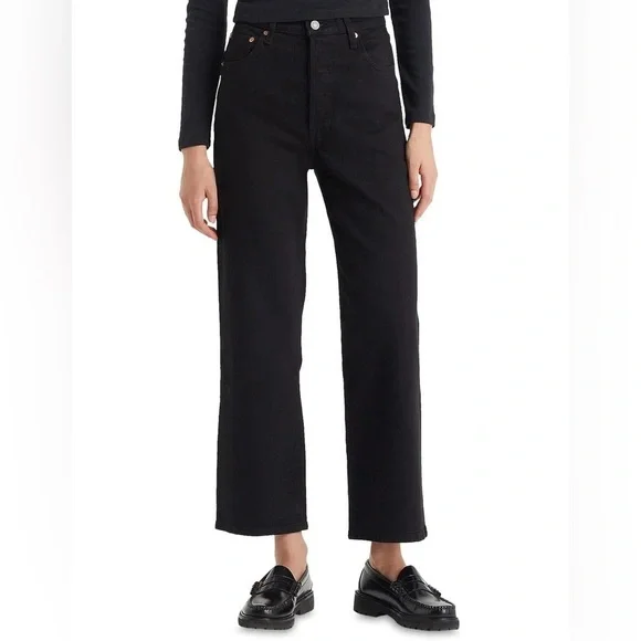 Levi's Ribcage Straight in Black Sprout - Picture 1 of 7